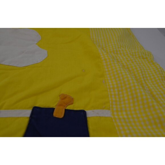 Quilted Baby Blanket 1975 Sunshine Yellow Kids Pillow Case Bedding Charlene - Picture 7 of 10